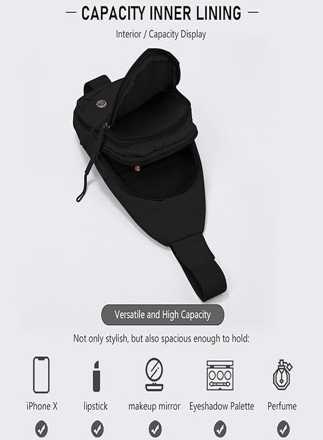 SOKT Travel Crossbody Chest Bags for Women Sling Bag for Stylish Shoulder Purse with Adjustable Strap Gift for Girls (BLACK) - Image 3